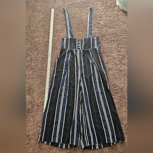 WinWin Striped Wide Leg Jumpsuit in Navy and White